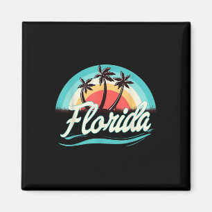 Aimant Plage Florida Retro Summer Beach Palm Tree Vintage