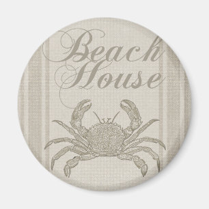 Aimant Plage Maison Crabe Plage Côte Vintage côtière