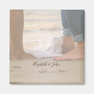 Aimant Plage, Pieds, Vagues - Personnalisé