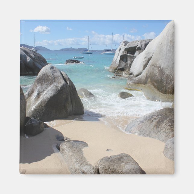 Aimant Plage pittoresque aux thermes de Virgin Gorda, BVI (Devant)