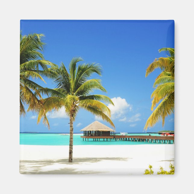 Aimant Plages tropicales | Île et lagon, Maldives (Devant)