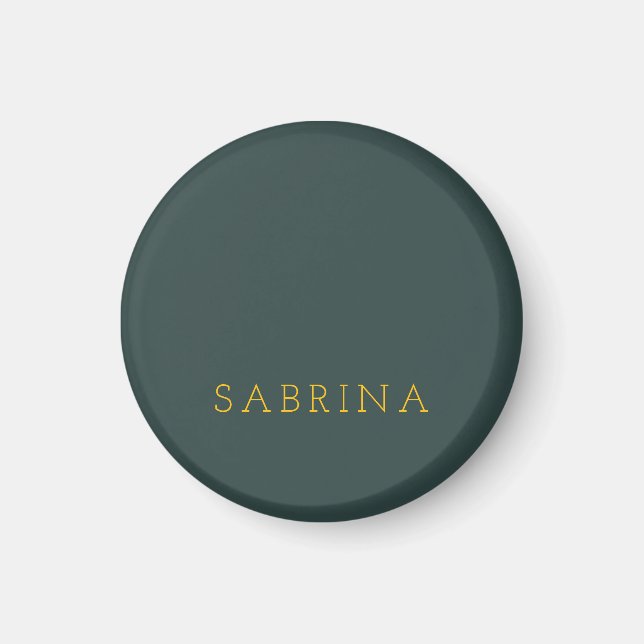 Aimant Plain Modern Minimalist Own Name Dusty Green (Devant)