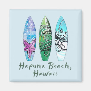 Aimant Planchers de surf de la plage Hapuna Hawaii 