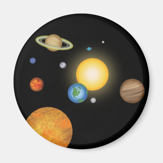 Aimant Planètes du système solaire dans l'espace profond  (Devant)