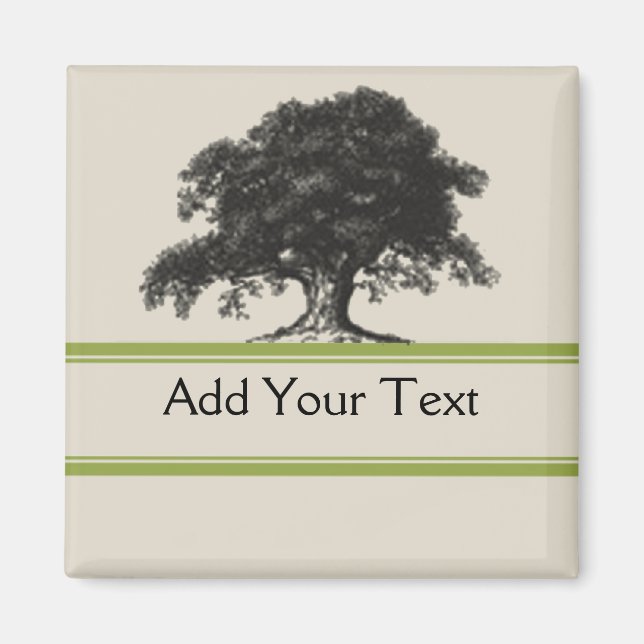 Aimant Plantation de chêne en vert (Devant)