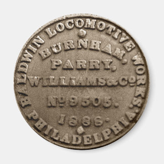 Aimant Plaque Baldwin Locomotive Builders 1888