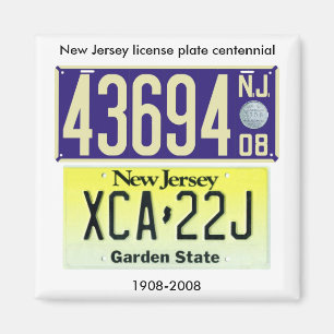 Aimant Plaque de licence du New Jersey Centennial