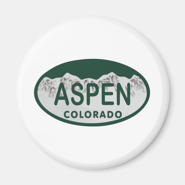 Aimant Plaque d'immatriculation Aspen Colorado (Devant)