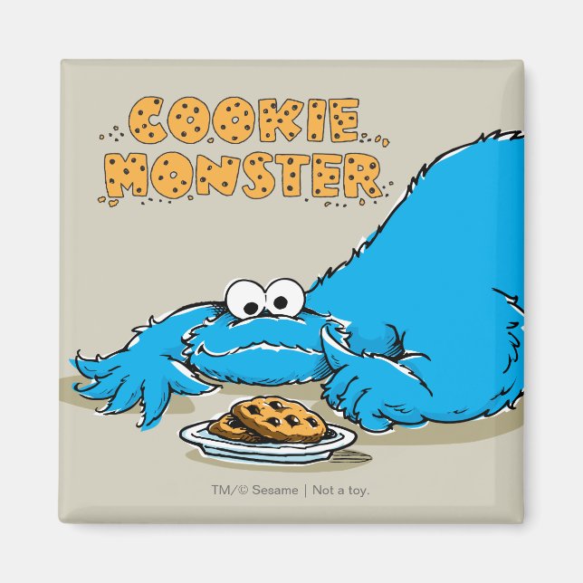 Aimant Plaque Monster de Cookies vintage (Devant)