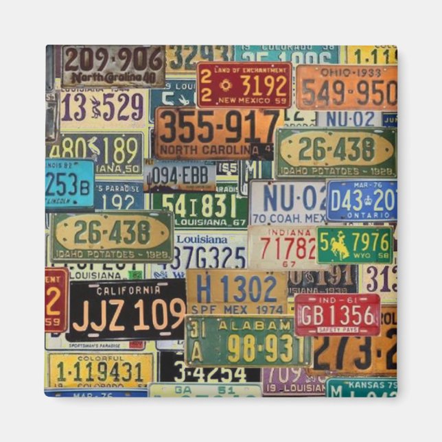 Aimant Plaques de licence vintages (Devant)