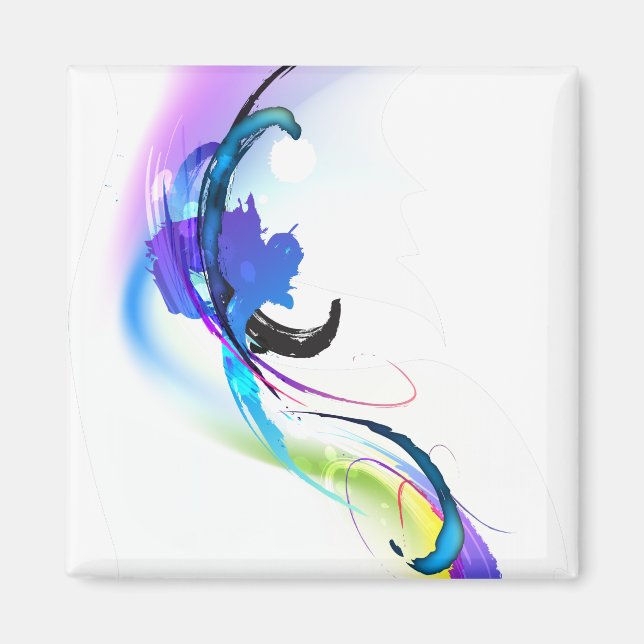Aimant Plaques de peinture de couleur de matin Abstraites (Devant)