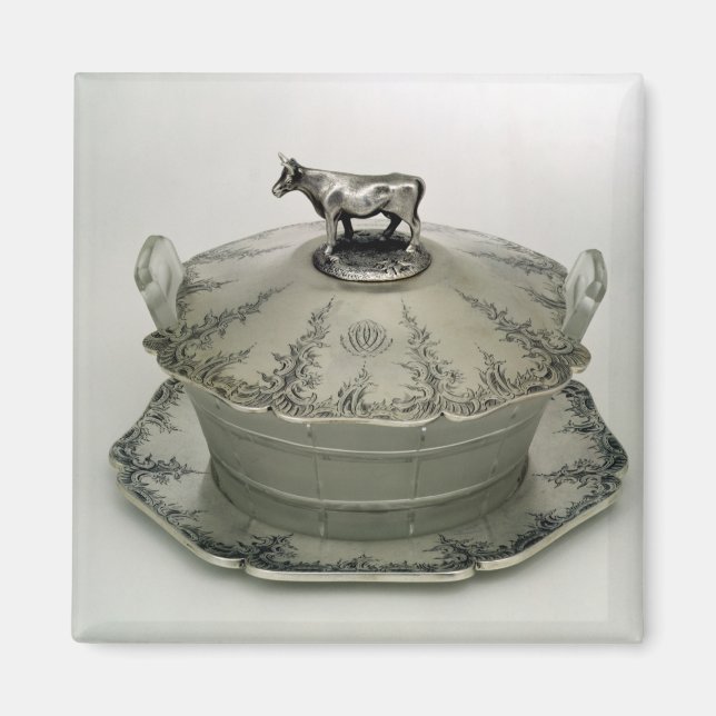 Aimant Plat de beurre avec base en verre dépoli (Devant)