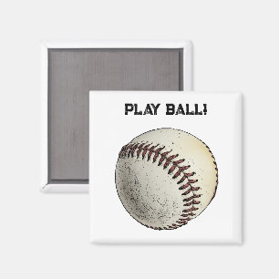Aimant Play Ball Baseball Sketch - Batting Up Sports