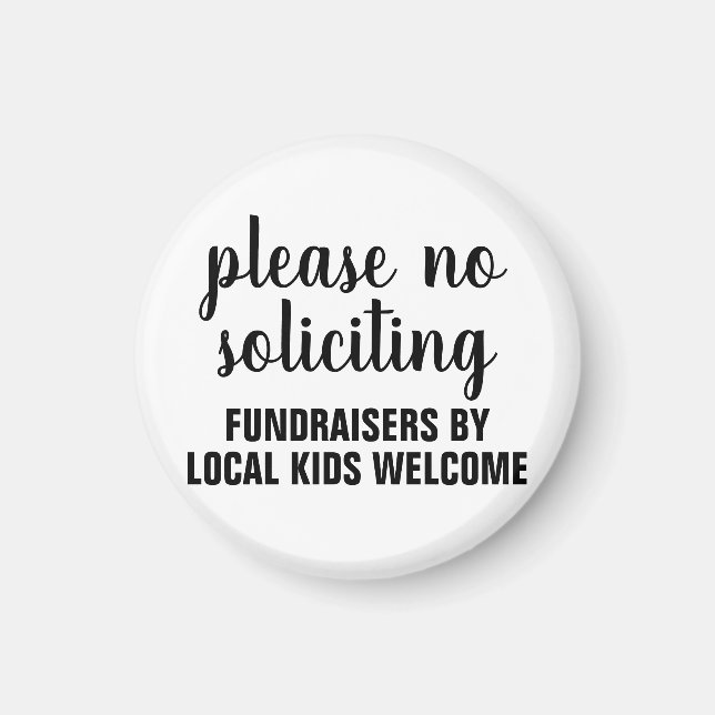 Aimant please no soliciting fundraisers by local kids (Devant)