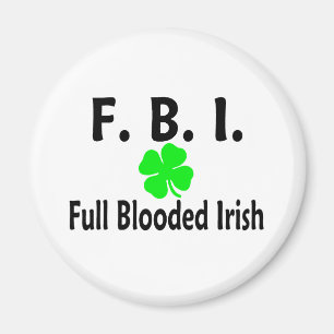 Aimant Plein Blooded trèfle d'Irlandais de FBI