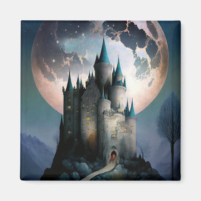Aimant Pleine lune du château d'Imaginaire magique (Devant)