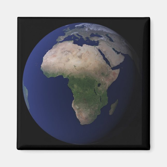 Aimant Pleine Terre montrant l'Afrique, l'Europe et le Mo (Devant)