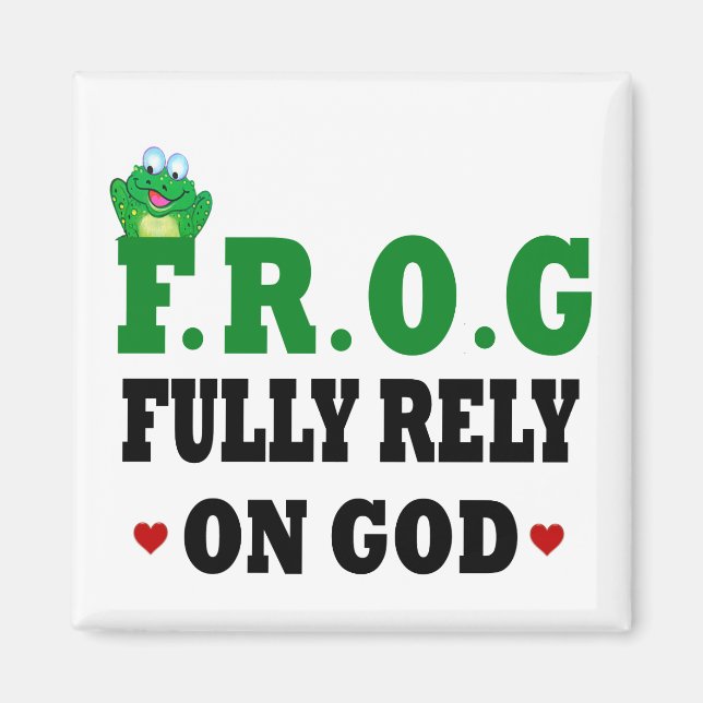 Aimant Pleinement Compter Sur La Grenouille Dieu (Devant)