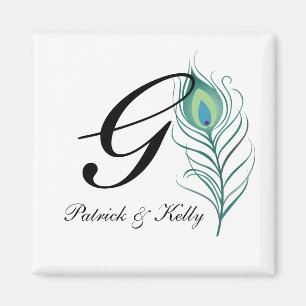 Aimant Plume élégante de paon de do-it-yourself