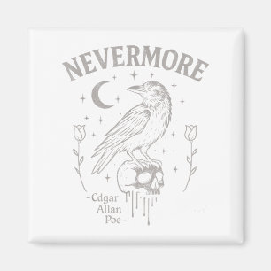 Aimant Plus de crâne corbeau Art, gothique Edgar Allan Po