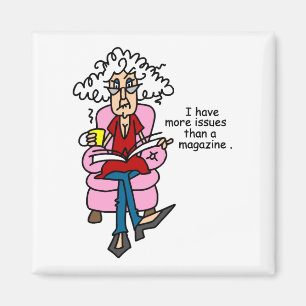 Aimant Plus de numéros qu'un Humour de magazine