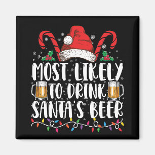 Aimant Plus susceptible de boire la bière du Père Noël Bo