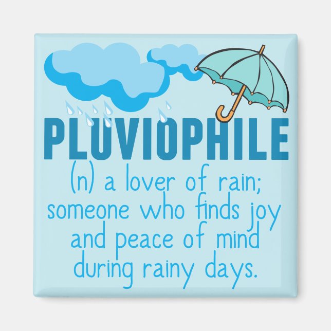 Aimant Pluviophile Pluie Lover Pretty Blue Umrella (Devant)