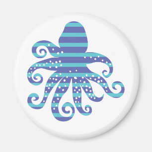 Aimant Poctopus à rayures bleues