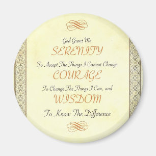 Aimant Poème de sérénité avec la frontière d'or