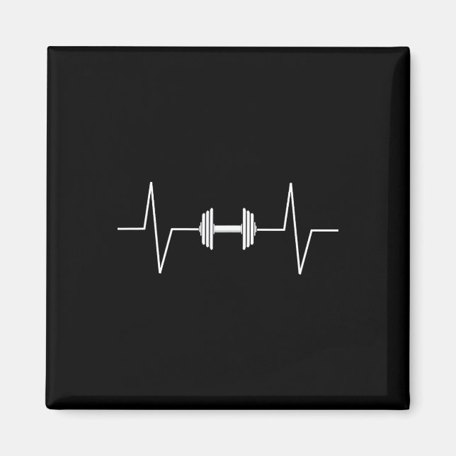 Aimant Poids Dumbbell Heartbeat Ekg Pulse Tee Gif (Devant)