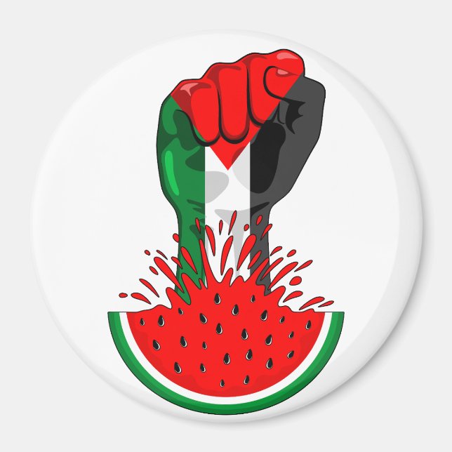 Aimant Poing de résistance palestinienne sur le symbole d (Devant)