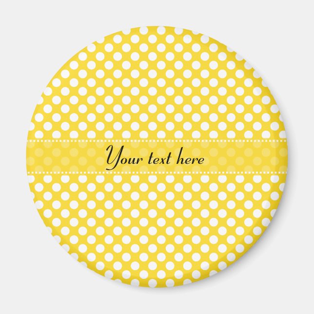Aimant Pointe Polka blanche et jaune (Devant)