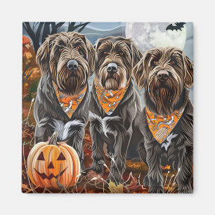 Aimant Pointeur à poils durs Griffon Halloween Éffrayant