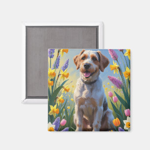 Aimant Pointeur à pois Griffon Fleurs de ressort Peinture