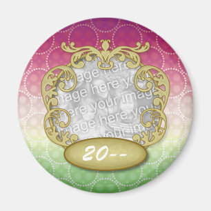 Aimant Points jaunes verts rouges de premier Noël de bé