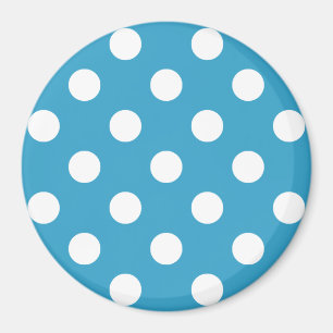 Aimant Pois blancs sur Arrière - plan bleu Peacock
