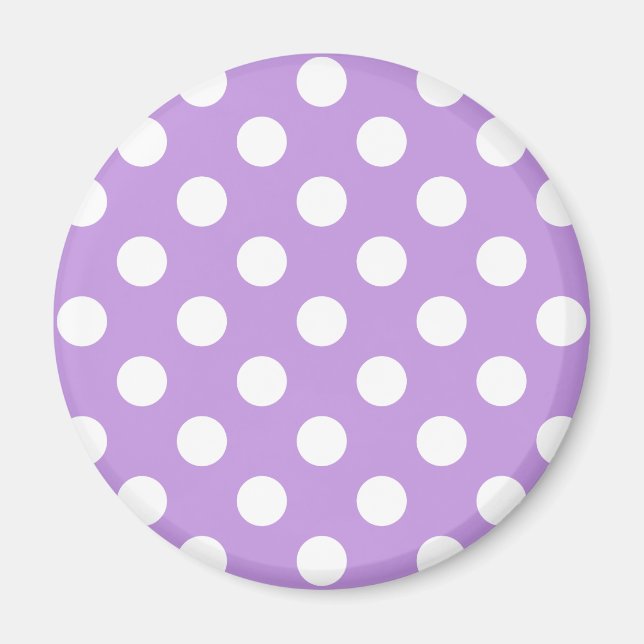 Aimant Pois blancs sur lilas (Devant)