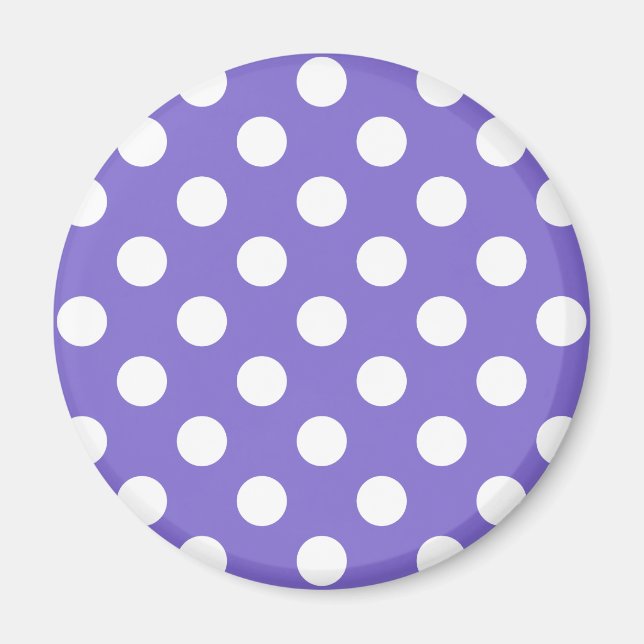 Aimant Pois blancs sur perwinkle (Devant)