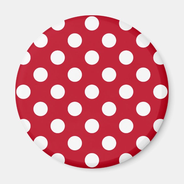Aimant Pois blancs sur rouge (Devant)