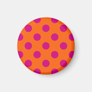 Aimant Pois Fuchsia orange