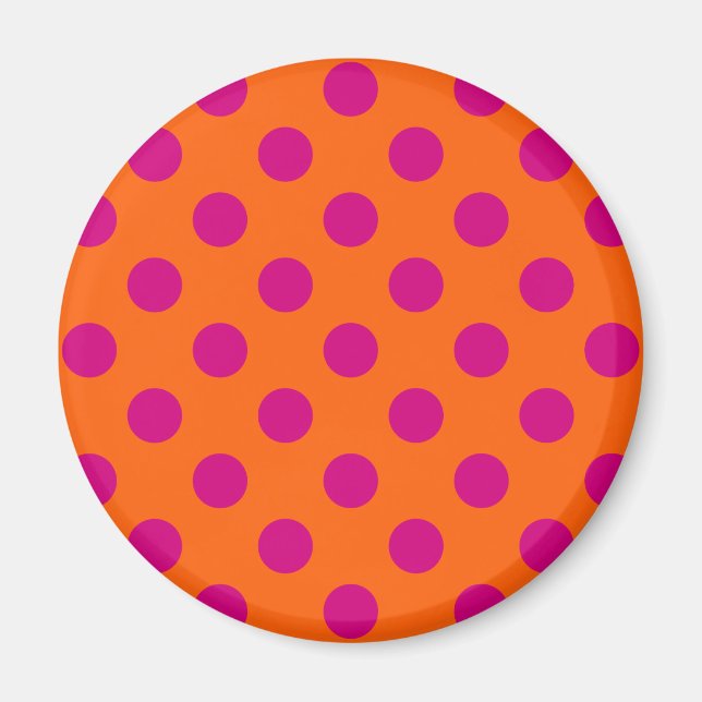 Aimant Pois Fuchsia orange (Devant)
