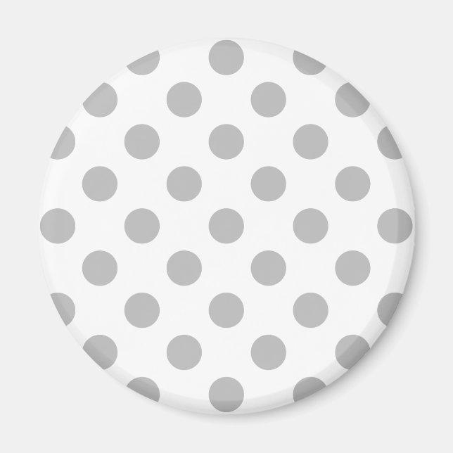 Aimant Pois gris sur blanc (Devant)