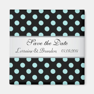 Aimant Pois noir et turquoise épousant des économies la