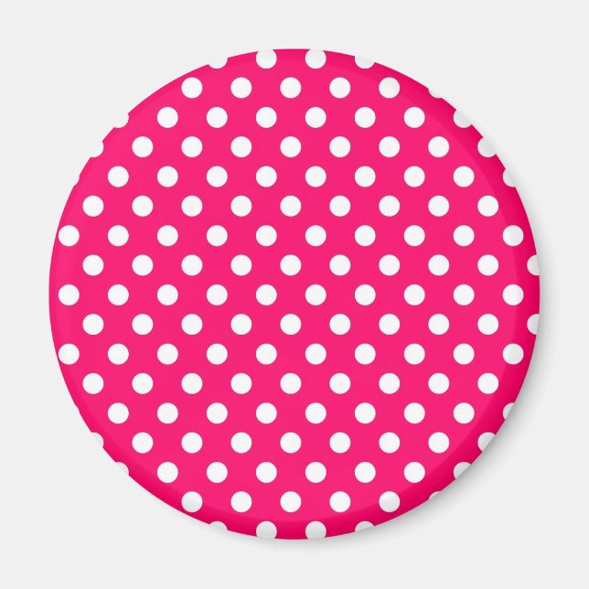 Aimant Pois rétro rose chaud (Devant)