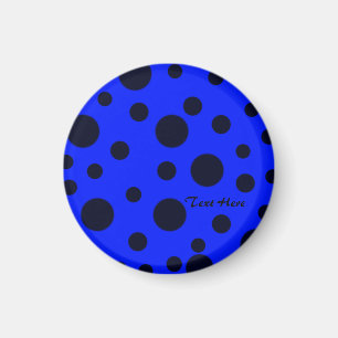 Aimant Pois simple Noir moderne sur motif bleu