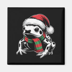 Aimant Poison Dart Frog Xmas Santa Hat Écharpe Noël Co