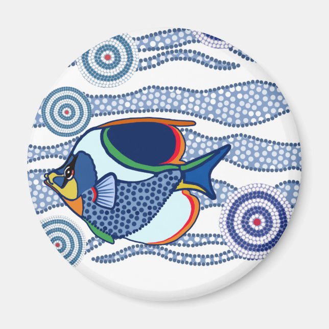 Aimant Poisson autochtone Dot Art-01 (Devant)