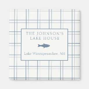 Aimant Poisson Bleu de la Maison de Lac Plaid Classable