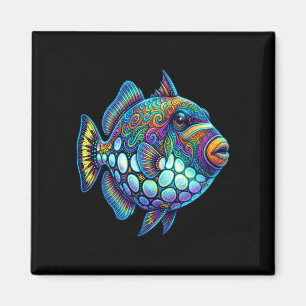 Aimant Poisson-clown déclencheur coloré, œuvre d'art océa