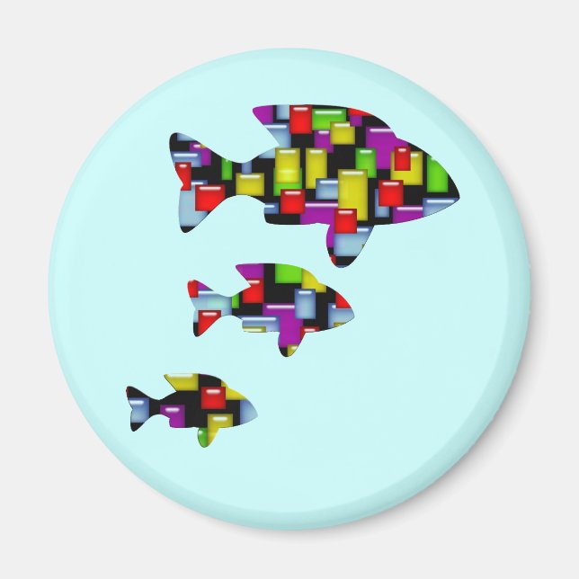 Aimant poisson de mosaïque (Devant)